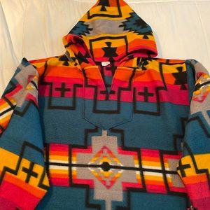 Aztec print poncho